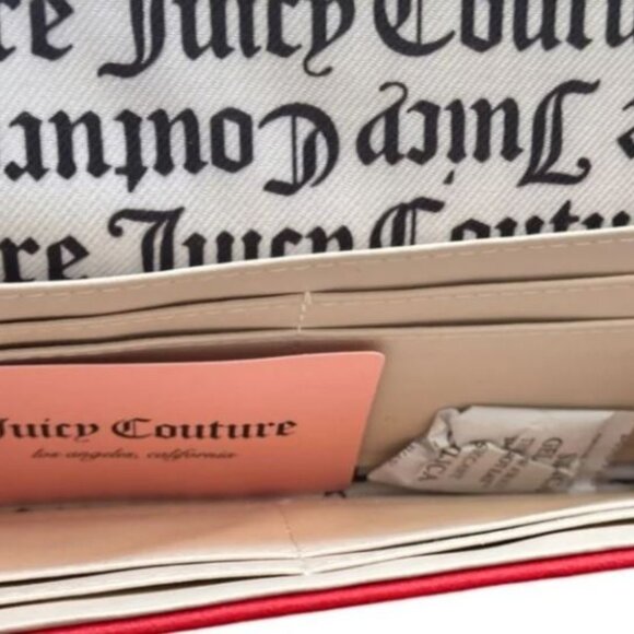 NWT JUICY COUTURE Red Lovely Stud Accents Day Flap Wallet - Picture 6 of 9